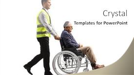  Presentation with healthy workplace full length side view - Theme with full-length-profile-shot background and a white colored foreground