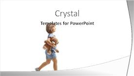  Presentation with teddy bear - PPT theme consisting of full-length-profile-shot background and a white colored foreground