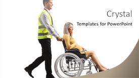  Presentation with pregnant woman - PPT theme consisting of full-length-profile-shot background and a white colored foreground