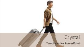  Presentation with lens flare on white - Slide deck featuring full-length-profile-shot background and a coral colored foreground