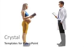  Presentation with exercise doctor - Slides consisting of full-length-profile-shot background and a white colored foreground