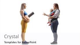  Presentation with pregnant mother - Theme enhanced with full-length-profile-shot background and a  colored foreground