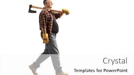  Presentation with shot - Slide set with full-length-profile-shot background and a white colored foreground