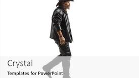  Presentation with cowboy hat - PPT theme enhanced with full-length-profile-shot background and a white colored foreground
