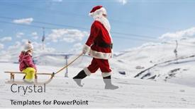  Presentation with santa sleigh - Slide set featuring full-length-profile-shot background and a light gray colored foreground