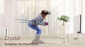  Presentation with skiing - Presentation design enhanced with full-length-profile-shot background and a  colored foreground