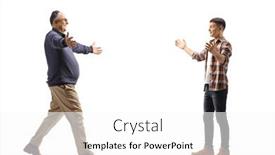  Presentation with hug - Slides enhanced with full-length-profile-shot background and a white colored foreground