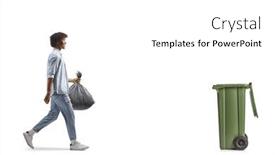  Presentation with plastic waste - Presentation with full-length-profile-shot background and a white colored foreground