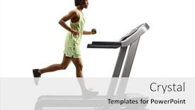  Presentation with running treadmill - Slide set featuring full-length-profile-shot background and a white colored foreground