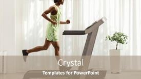  Presentation with running treadmill - PPT layouts having full-length-profile-shot background and a coral colored foreground