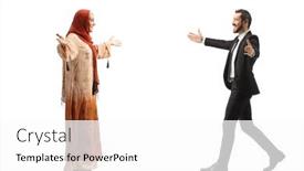  Presentation with hijab - PPT theme with full-length-profile-shot background and a white colored foreground