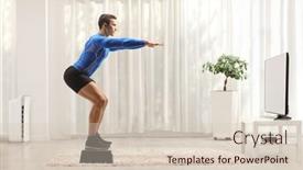  Presentation with step - Slide deck having full-length-profile-shot background and a lemonade colored foreground