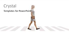  Presentation with pedestrian crossing - Presentation theme having full-length-profile-shot background and a white colored foreground
