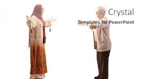  Presentation with hijab - PPT theme with full-length-profile-shot background and a white colored foreground