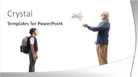  Presentation with white dove - Slide set enhanced with full-length-profile-shot background and a white colored foreground