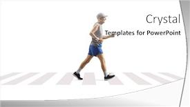  Presentation with pedestrian crossing - Slides with full-length-profile-shot background and a white colored foreground