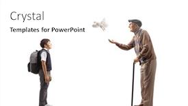  Presentation with white dove - Presentation theme enhanced with full-length-profile-shot background and a white colored foreground