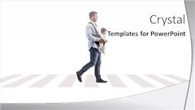  Presentation with pedestrian - PPT layouts having full-length-profile-shot background and a white colored foreground