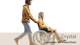  Presentation with pregnant woman - Presentation with full-length-profile-shot background and a coral colored foreground