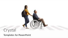  Presentation with pedestrian crossing - Theme having full-length-profile-shot background and a white colored foreground