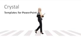  Presentation with pedestrian crossing - Theme consisting of full-length-profile-shot background and a white colored foreground