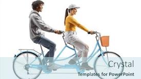  Presentation with elementary school african american female - Presentation featuring full-length-profile-shot background and a sky blue colored foreground