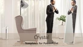  Presentation with shot - PPT theme enhanced with full-length-profile-shot background and a mint green colored foreground