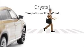  Presentation with pedestrian - Presentation design having full-length-profile-shot background and a white colored foreground
