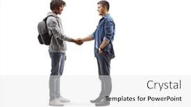  Presentation with african american talent show - Slides featuring full-length-profile-shot background and a  colored foreground