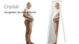  Presentation with mirror - PPT layouts with full-length-profile-shot background and a white colored foreground