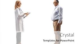  Presentation with physician - Slides with full-length-profile-shot background and a white colored foreground