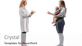  Presentation with baby doctor - PPT layouts featuring full-length-profile-shot background and a white colored foreground