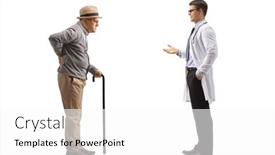  Presentation with elderly - Presentation theme enhanced with full-length-profile-shot background and a white colored foreground