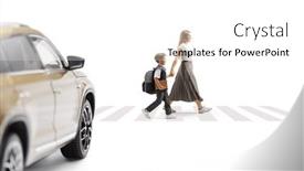  Presentation with pedestrian - PPT layouts enhanced with full-length-profile-shot background and a white colored foreground
