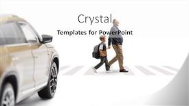  Presentation with pedestrian - Presentation design enhanced with full-length-profile-shot background and a white colored foreground