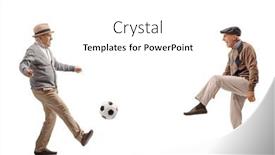  Presentation with shot - Slide deck having full-length-profile-shot background and a white colored foreground