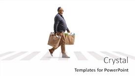  Presentation with pedestrian crossing - Slides enhanced with full-length-profile-shot background and a white colored foreground