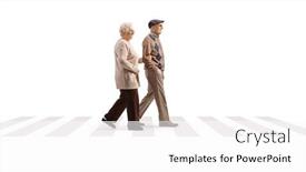  Presentation with pedestrian - Slides enhanced with full-length-profile-shot background and a  colored foreground