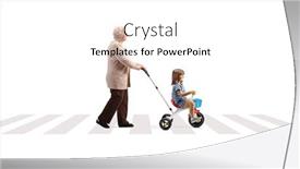  Presentation with pedestrian crossing - Presentation theme having full-length-profile-shot background and a white colored foreground