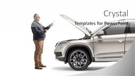  Presentation with suv car - Presentation design enhanced with full-length-profile-shot background and a white colored foreground