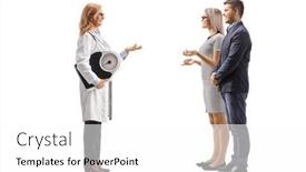  Presentation with weight - Slides with full-length-profile-shot background and a white colored foreground