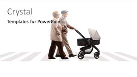  Presentation with pedestrian crossing - PPT theme featuring full-length-profile-shot background and a white colored foreground