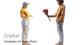  Presentation with roses - Presentation theme with full-length-profile-shot background and a white colored foreground