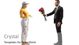  Presentation with roses - Slide deck having full-length-profile-shot background and a white colored foreground
