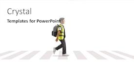  Presentation with pedestrian safety - Slides having full-length-profile-shot background and a white colored foreground