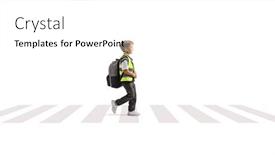  Presentation with pedestrian - Slide set consisting of full-length-profile-shot background and a white colored foreground