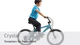  Presentation with lens flare on white - Slide deck having full-length-profile-shot background and a light gray colored foreground