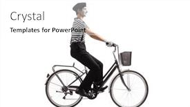  Presentation with mime - PPT theme consisting of full-length-profile-shot and a  colored foreground