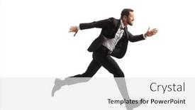  Presentation with shot - Presentation theme consisting of full-length-profile-shot background and a white colored foreground