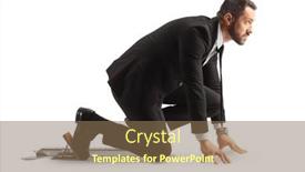  Presentation with shot - Slide deck featuring full-length-profile-shot background and a violet colored foreground